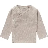Noppies baby gemêleerde longsleeve Nanyuki taupe Bruin Jongens/Meisjes Katoen V-hals - maat 56