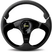 Momo Nero Steering Wheel 350 mm - Black Leather/Suede/Black Spokes