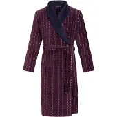 Pastunette Badjas heren fleece - luxe ochtendjas heren - bordeauxrood -