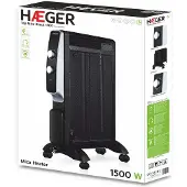 Haeger MH-15B.007A, Slída, IPX0, Binnen, Vloer, Zwart, Staal, 1500 W