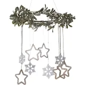 Ginger Ray - - Gouden hangdecoratie mistletoe, sneeuwvlokken en sterren