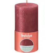 Bolsius Stompkaars Rustiek Shimmer Rood 60 Uur D 6,8 H 13 Cm