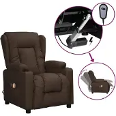 vidaXL Massagestoel elektrisch kunstleer bruin