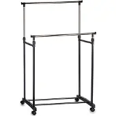 Kipit Kledingrek - mobiel - dubbele stang - 80 cm - Kledingrekken