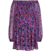 Vila Jurk jade groen / lila / pink / zwart