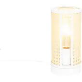 QAZQA Retro tafellamp wit met rotan 12 cm - Akira