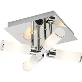 QAZQA Moderne badkamer plafondlamp chroom 4-lichts IP44 - Bath
