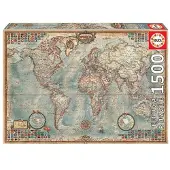 Educa - puzzel - 1500 stuks - Politieke wereldkaart