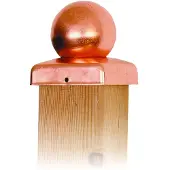 Intergard Paalornament koper bol paalkap voor tuinpaal 71x71mm