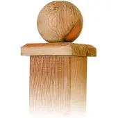 Intergard Paalornament hout bol paalkap voor tuinpaal 80mm