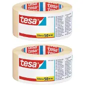 TESA 2x rollen schilderstape/maskeertape 50 mm x 50 m - Afplaktape