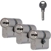 S2 Set van 3 Veiligheidscilinders S2 SKG** 30/30 Met Keersleutel