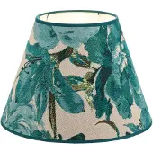 Duolla kap Sofia hoogte 21 cm, bloemenpatroon turquoise, blauw, Textiel / Stof / Zijde