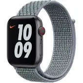 Apple Watch 42/44/45 mm Nylon Sport Loop Nike Horlogeband Obsidian Mist