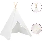 vidaXL Kindertipitent met tas 120x120x150 cm peachskin wit