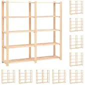 vidaXL Opbergrekken 5-laags 10 st 170x38x170 cm grenenhout 500 kg