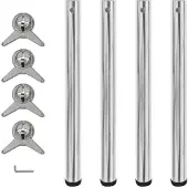 vidaXL Tafelpoten in hoogte verstelbaar chroom 710 mm 4 st