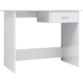 vidaXL Bureau, hoogglanzwit, 100x50x76 cm, houtvezel