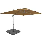 vidaXL Parasol met draagbare voet taupe