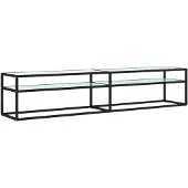 vidaXL Tv-meubel 200x40x40,5 cm gehard glas witmarmerkleurig
