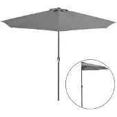 vidaXL Balkonparasol half met aluminium paal 300x155 cm antraciet