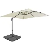 vidaXL Parasol met draagbare voet zandkleurig