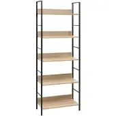 vidaXL Boekenkast 5 schappen 60x27,6x158,5 cm bewerkt hout eikenkleur
