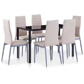vidaXL 7-delige Eethoek cappuccino