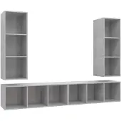 vidaXL | Wand TV Kast | Wandgemonteerd 4 pcs 37 x 37 x 107.5 cm