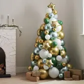 Amscan Ballonnen Kerstboom Groen/Wit/Goud