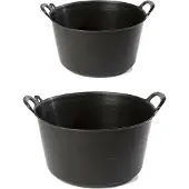 Forte Plastics - Flexibele emmer/kuipen zwart 15 en 26 liter kunststof