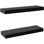 vidaXL Zwevende Wandplanken Set - Zwart, 40 x 20 x 3,8 cm, 2 stuks