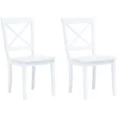 vidaXL Eetkamerstoelen 2 st massief rubberwood wit