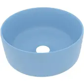 vidaXL Wastafel rond 40x15 cm keramiek mat lichtblauw