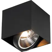 QAZQA Design spot zwart vierkant AR111 - Box
