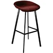 Kick Collection barkruk Finn - 80 cm - Rood - Fluweelstof - Verkrijgbaar in diverse kleuren