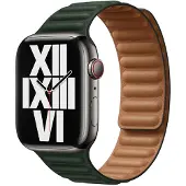 Apple Watch 38/40/41 mm Leather Link Horlogeband Sequoia-groen - Small/Medium
