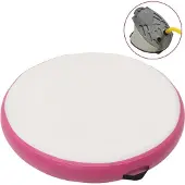 vidaXL Gymnastiekmat met pomp opblaasbaar 100x100x20 cm PVC roze
