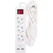 Benson 3 Weg Stekkerdoos Met Schakelaar En USB2 Aansluiting - 150cm