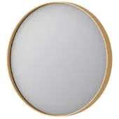 Ink SP15 Spiegel Rond In Kader 40cm - Geborsteld Mat Goud - Aluminium, Glas - Rond - Spiegels, Badkamerspiegels - 8718835075095