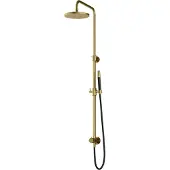 Hotbath Cobber M538 Stortdoucheset Zonder Mengkraan - Hoofddouche 20cm - Staafhanddouche - Geborsteld Messing PVD - Messing - Kranen, Douchekranen, - Kranen, Douchekranen, Douchesets, Opbouw