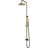 Hotbath Cobber M438 stortdouche met ronde handdouche en 20cm hoofddouche messing geborsteld