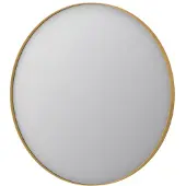 Ink SP15 Spiegel Rond In Kader 80cm - Geborsteld Mat Goud - Aluminium, Glas - Rond - Spiegels, Badkamerspiegels - 8718835075156