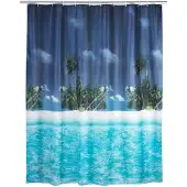 Wenko PEVA douchegordijn 180x200cm palmstrand inclusief ringen