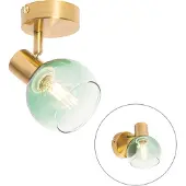 QAZQA Art Deco spot goud met groen glas - Vidro