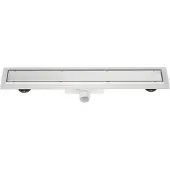 Guido Gusto Mat wit RVS Douchegoot compleet met flens 100x7x6,7cm Tegelrooster