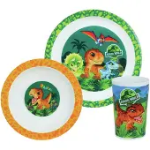Jurassic World Kinder ontbijt set Jurassic World dinosaurus 3-delig van kunststof - Serviessets