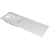 Ink Faktor Meubelwastafel 140x45cm Polystone - Links - Zonder Kraangat - Glans Wit - 8718835042042 - Rechthoekig - Wastafels, Meubelwastafels