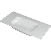 Ink Faktor Wastafel Polystone Midden Zonder Kraangat - Glans Wit - 1000x450x15 Mm (bxdxh) - Rechthoekig - Wastafels - Meubelwastafels - 8718835123079