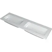 Ink Faktor Meubelwastafel 160x45cm Polystone - Dubbel - Zonder Kraangaten - Glans Wit - 8718835042127 - Rechthoekig - Wastafels, Meubelwastafels